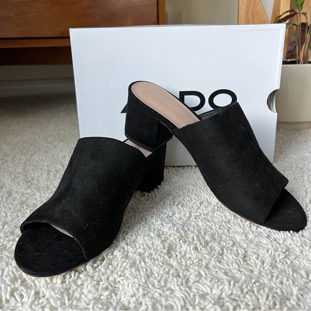 Black Aldo Mules